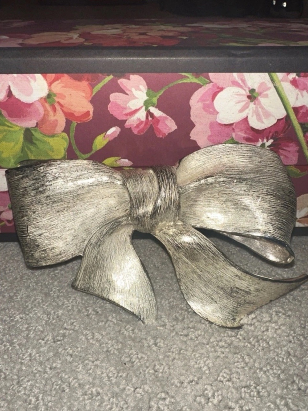 Vintage! Christopher Ross Silver Bow Large Belt Buckle